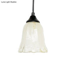 GobekUsa Traditional Glass Pendant Light with Flower/Cone Shape for Living Room
