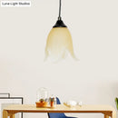 GobekUsa Traditional Glass Pendant Light with Flower/Cone Shape for Living Room
