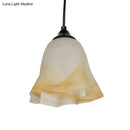 GobekUsa Traditional Glass Pendant Light with Flower/Cone Shape for Living Room