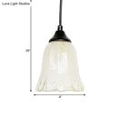 GobekUsa Traditional Glass Pendant Light with Flower/Cone Shape for Living Room