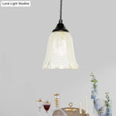 GobekUsa Traditional Glass Pendant Light with Flower/Cone Shape for Living Room