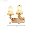GobekUsa Gold Ribbed Glass Wall Sconce Light - Traditional 2-Bulb Fixture for Dining Room