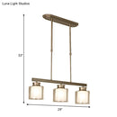 GobekUsa Traditional Gold Island Hanging Lamp with Clear Glass Shade, Ideal for Dining Rooms - 3/4 Lights