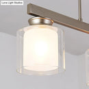 GobekUsa Traditional Gold Island Hanging Lamp with Clear Glass Shade, Ideal for Dining Rooms - 3/4 Lights