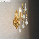 GobekUsa Traditional Metal Candle Wall Lamp with Crystal Swag Accent - 1/2-Light Living Room Wall Mount Fixture
