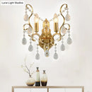 GobekUsa Traditional Metal Candle Wall Lamp with Crystal Swag Accent - 1/2-Light Living Room Wall Mount Fixture