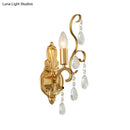 GobekUsa Traditional Metal Candle Wall Lamp with Crystal Swag Accent - 1/2-Light Living Room Wall Mount Fixture