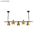 GobekUsa Traditional Gold Pendant Light with Drum Shade - 4/5 Lights for Dining Room Island