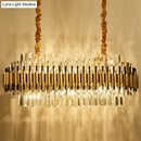 GobekUsa Traditional Gold Rectangle-Cut Crystal Chandelier Light Kit - 10 Heads