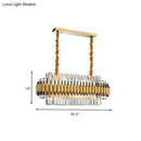 GobekUsa Traditional Gold Rectangle-Cut Crystal Chandelier Light Kit - 10 Heads