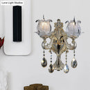 GobekUsa Traditional Gold Semi-Open Flower Frosted Glass Sconce for Living Room Wall.