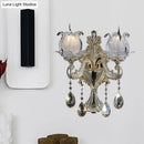 GobekUsa Traditional Gold Semi-Open Flower Frosted Glass Sconce for Living Room Wall.