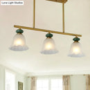GobekUsa Traditional Cream Glass Island Light with Gold Suspension - 3 Lights