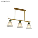 GobekUsa Traditional Cream Glass Island Light with Gold Suspension - 3 Lights
