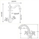 GobekUsa Gold Vessel Sink Mixer Tap Deck Mounted Basin Faucet Hot Cold Water Mixer