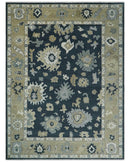 Traditional Hand Knotted Green, Beige, Silver and Ivory Multi Size Oushak Wool Area Rug