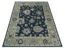 Traditional Hand Knotted Green, Beige, Silver and Ivory Multi Size Oushak Wool Area Rug