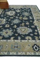 Traditional Hand Knotted Green, Beige, Silver and Ivory Multi Size Oushak Wool Area Rug