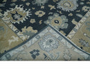Traditional Hand Knotted Green, Beige, Silver and Ivory Multi Size Oushak Wool Area Rug