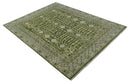 Traditional Hand knotted Royal Green and Ivory Turkish Design wool Area Rug