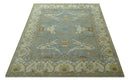 Traditional Hand Knotted Silver and Ivory 8x10 Oriental Oushak wool area rug by The Rug Decor