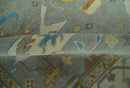 Traditional Hand Knotted Silver and Ivory 8x10 Oriental Oushak wool area rug by The Rug Decor