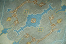 Traditional Hand Knotted Silver and Ivory 8x10 Oriental Oushak wool area rug by The Rug Decor
