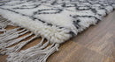 Black and White Moroccan Wool Area Rug 4x6 - Flatweave Handmade