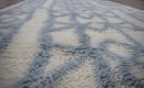 Light Blue Moroccan Wool Area Rug 4x6 - Geometric Flat Weave