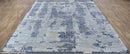 Hand Knotted Gray Blue Wool And Bamboo Silk Modern Abstract Design Area Rug 8x10