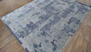 Modern Abstract Design Gray Wool And Bamboo Silk 8x10 Area Rug