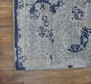 Hand Knotted Gray Blue Wool And Bamboo Silk Modern Abstract Design Area Rug 8x10