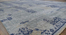 Hand Knotted Gray Blue Wool And Bamboo Silk Modern Abstract Design Area Rug 8x10