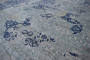 Hand Knotted Gray Blue Wool And Bamboo Silk Modern Abstract Design Area Rug 8x10