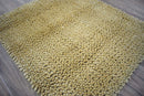 Gold Handmade Wool Area Rug 3x3 Modern Contemporary Decor Style