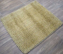 Gold Handmade Wool Area Rug 3x3 Modern Contemporary Decor Style