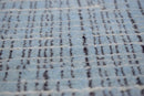 Blue and Ivory Hand Knotted Wool Modern Pattern Area Rug 2x3
