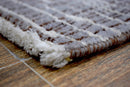 Gray and Brown Wool Viscose Area Rug 2x3 - Modern Hand Knotted