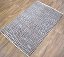 Gray And Brown Modern Style Hand Knotted Wool 2x3 Area Rug