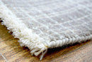 Gray Modern Abstract Wool Viscose Area Rug 5x8 - Hand-Knotted