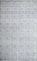 Gray Modern Abstract Wool Viscose Area Rug 5x8 - Hand-Knotted