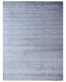 Blue and Grey Modern Hand Knotted Wool Viscose Blend Area Rug 8x10