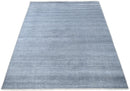 Blue and Grey Modern Hand Knotted Wool Viscose Blend Area Rug 8x10