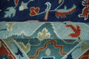 Wool Heriz Hand Knotted Area Rug - Traditional Brown Blue Gray