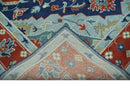 Wool Heriz Hand Knotted Area Rug - Traditional Brown Blue Gray