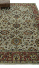 Traditional Heriz Design Beige And Brown  6x9 Hand Knotted Wool Area Rug