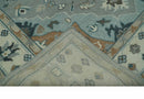 Traditional Heriz Gray and Ivory 7x9 and 8x10 Floral Hand Knotted wool Area Rug