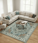 Traditional Heriz Gray and Ivory Floral Hand Knotted Custom Made wool Area Rug