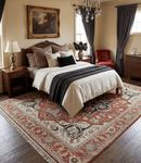 Traditional Heriz Rust And Beige Wool Area Rug - Hand Knotted by The Rug Decor