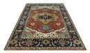 Traditional Heriz Rust and Blue Fine Hand Knotted 9x12 wool area rug by The Rug Decor